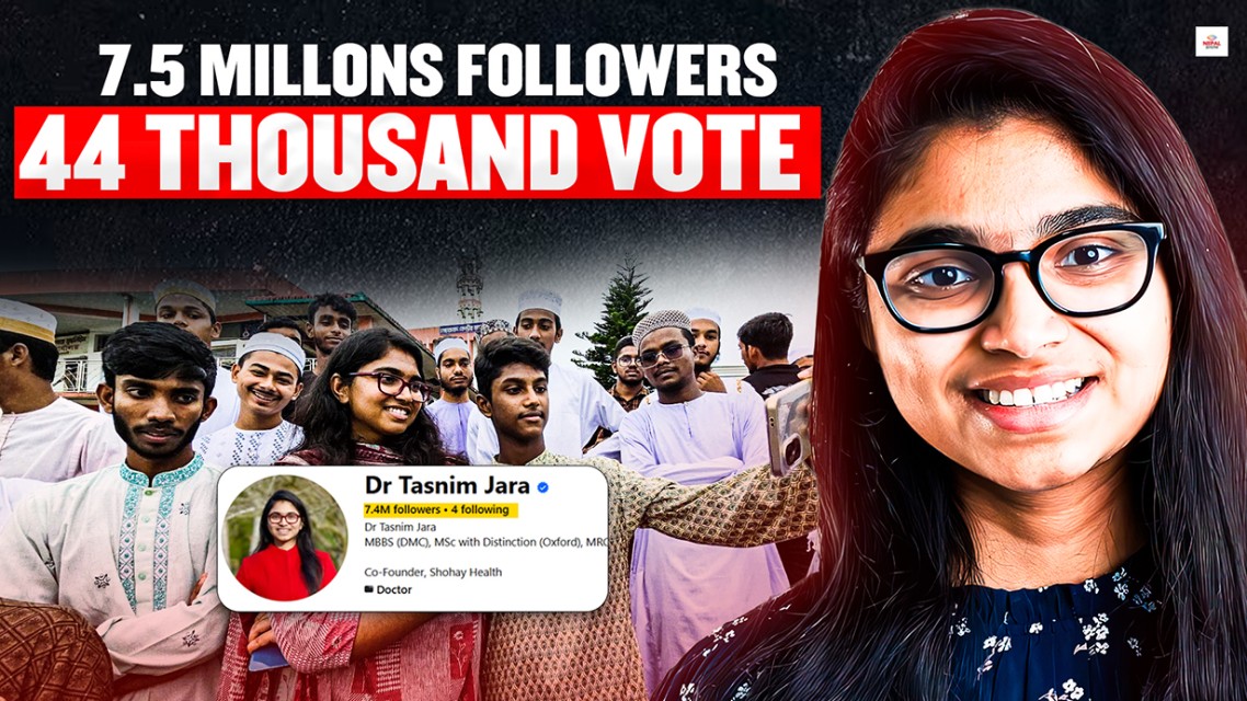 ७४ लाख फलोअर्स, ४४ हजार भोट,  डा. तस्निम जाराको  कथा