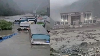 रसुवामा बाढीपछि १८ जना सम्पर्कविहीन, चीन जोड्ने पुल बगायो