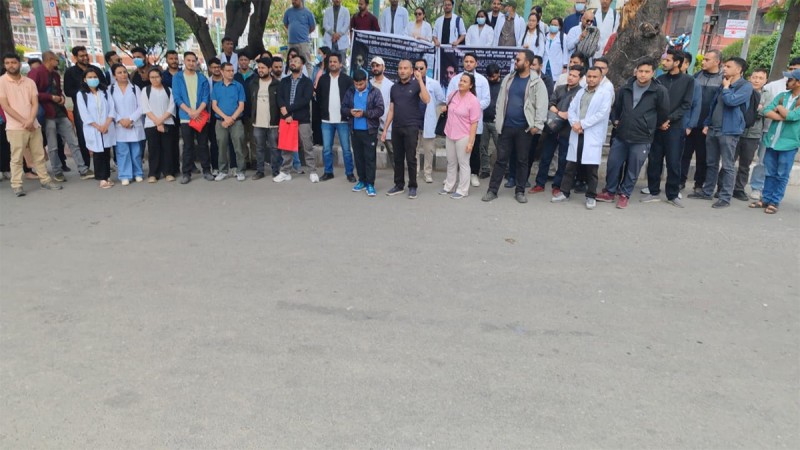 आवासीय डाक्टरको माग लिएर चिकित्सक संघ पनि सडकमा 