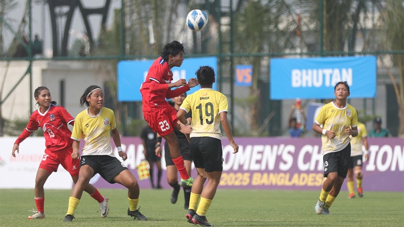 साफ यु–२० महिला च्याम्पियनसिपमा भुटानमाथि नेपालको फराकिलो जित 